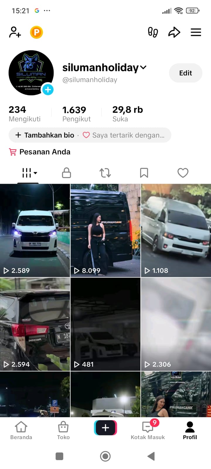 Video Siluman Holiday di TikTok